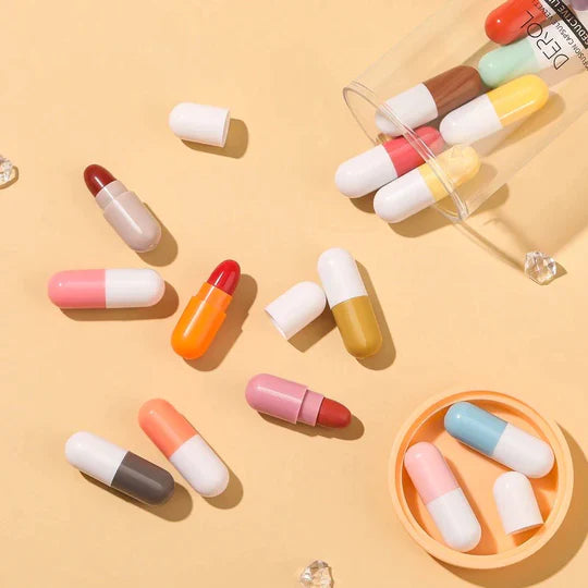 Mini Pills Lipstick – Set of 16 Pill Lipsticks with FREE Lipstick Case